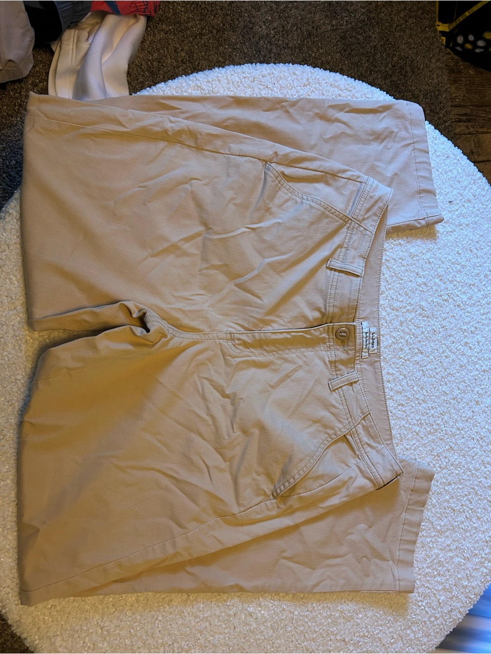 L.L. Bean Straight-Leg Pants in Khaki